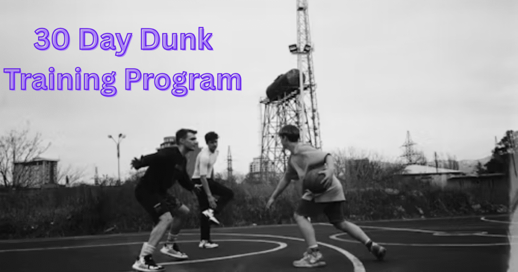 athlete performing vertical jump and plyometric drills during 30 day dunk program